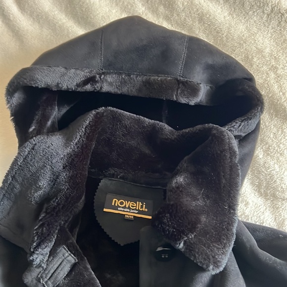 Long warm black winter coat size M - Picture 5 of 8